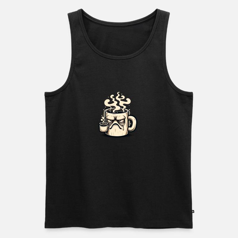 Grumpy Coffee Mug - Männer Premium Bio Tank Top - Schwarz