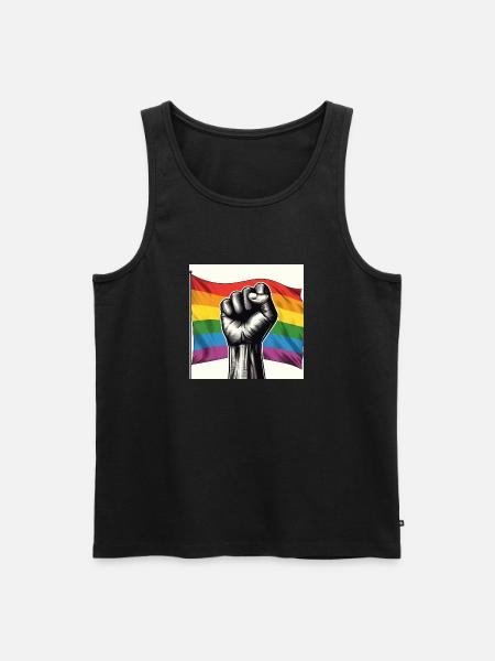 Pride Fist - Männer Premium Bio Tank Top - Schwarz