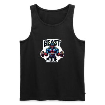Monster Mode - Men's Premium Organic Tank Top - black - Front - Michal (187cm)
