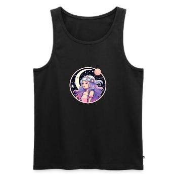Moon Landscape Illustration - Men's Premium Organic Tank Top - black - Front - AI Model Male 178 light (178cm)