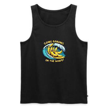 Going Bananas on the Wave - Männer Premium Bio Tank Top - Schwarz - Vorne - AI Model Male 178 light (178cm)
