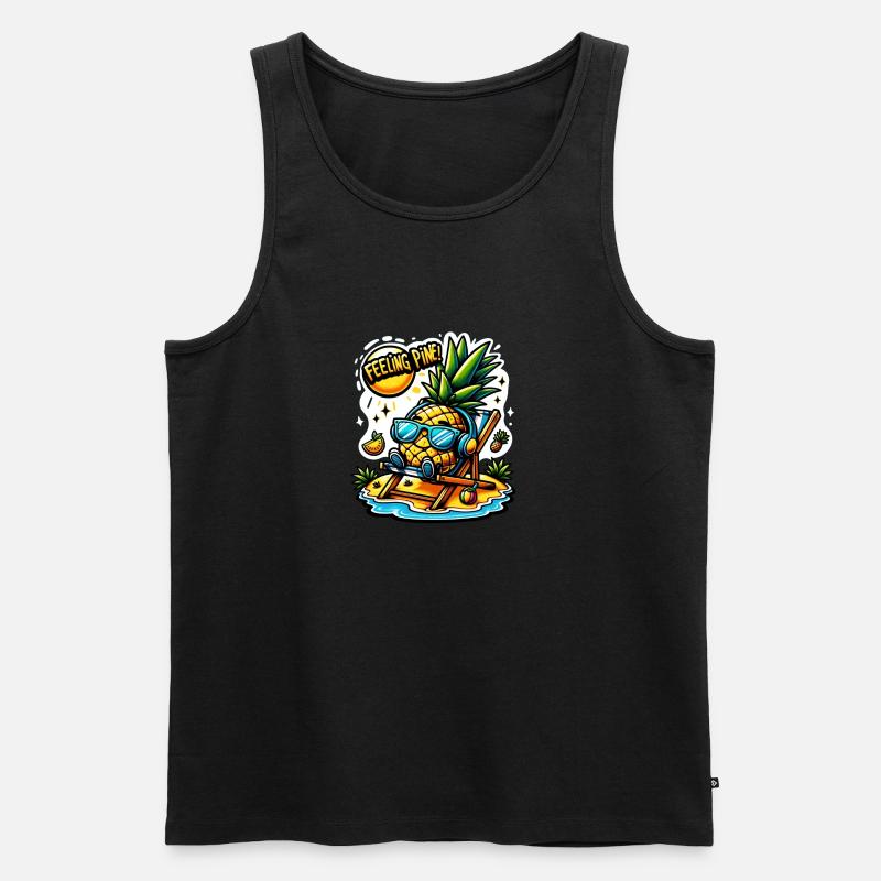Feeling Pine - Männer Premium Bio Tank Top - Schwarz