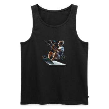 Kitsurfer 104 - Männer Premium Bio Tank Top - Schwarz - Vorne - Michal (187cm)