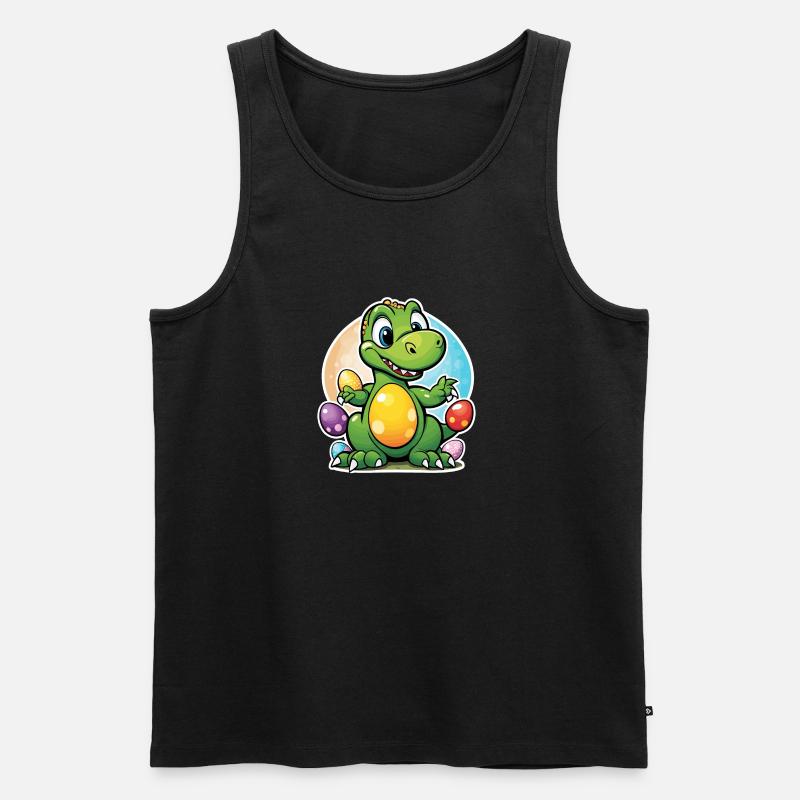 Dinosaur Easter Eggs Easter - Men's Premium Organic Tank Top - black
