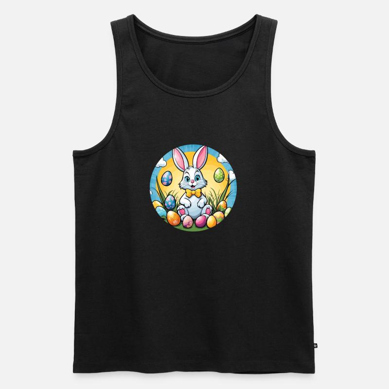 Easter Bunny Easter Illustration - Men's Premium Organic Tank Top - black