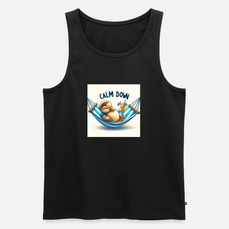 Beruhige dich - Männer Premium Bio Tank Top - Schwarz