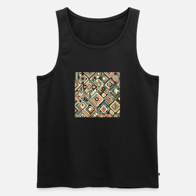 Retro abstrakt3 - Männer Premium Bio Tank Top - Schwarz