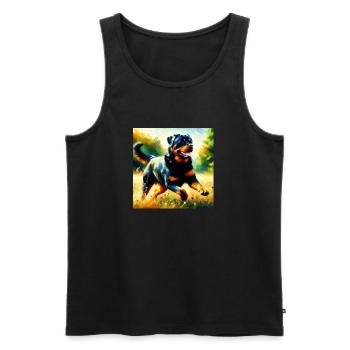 Rottweiler - Männer Premium Bio Tank Top - Schwarz - Vorne - Michal (187cm)