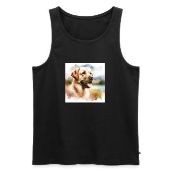 Labrador Retriever - Männer Premium Bio Tank Top - Schwarz - Vorne - Michal (187cm)