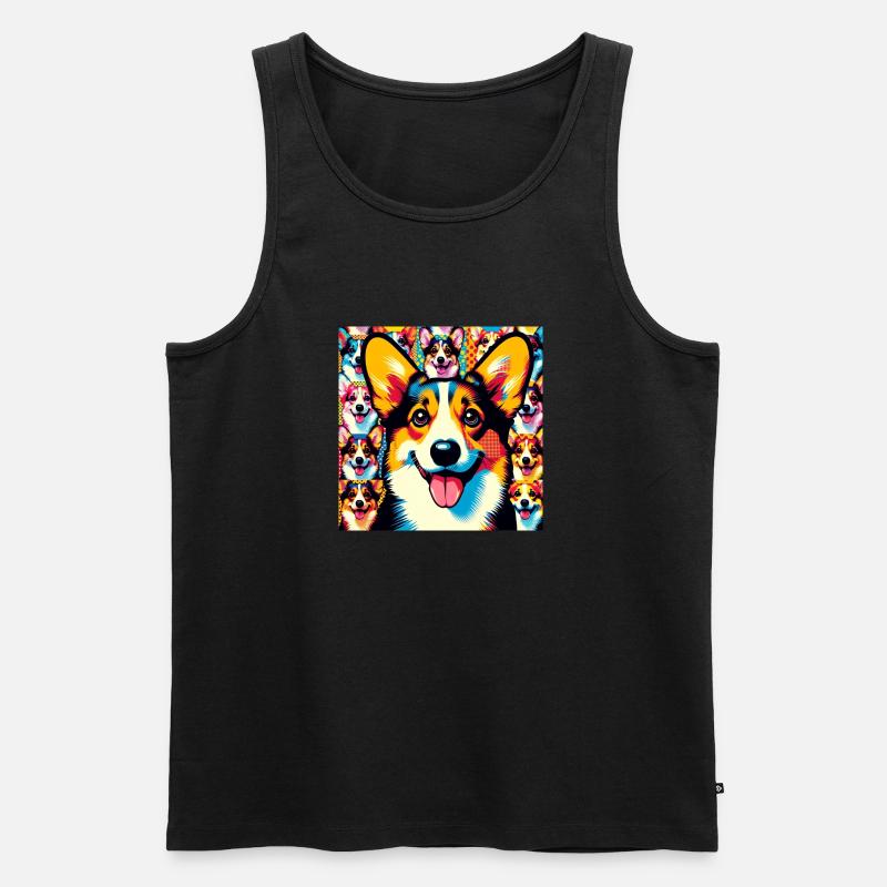 Welsh Corgi - Männer Premium Bio Tank Top - Schwarz