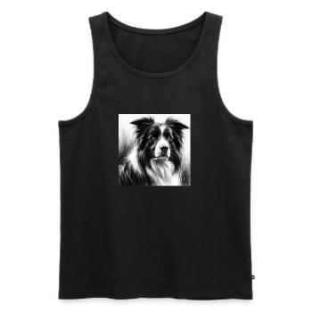 Border Collie - Männer Premium Bio Tank Top - Schwarz - Vorne - Michal (187cm)