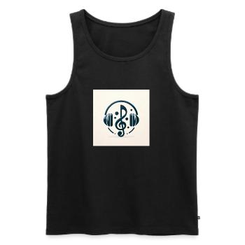Melodische Eleganz - Männer Premium Bio Tank Top - Schwarz - Vorne - AI Model Male 178 light (178cm)