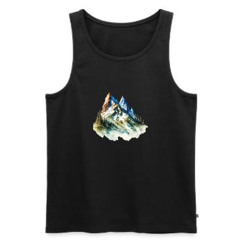 Erklimme die Berge - Männer Premium Bio Tank Top - Schwarz - Vorne - Michal (187cm)