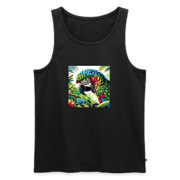 Papagei - Männer Premium Bio Tank Top - Schwarz - Vorne - AI Model Male 178 light (178cm)