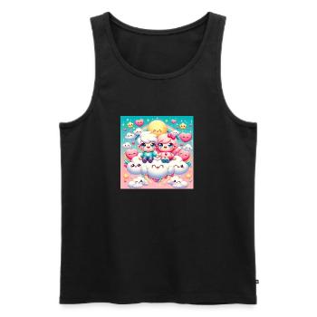 Cartoon Paar - Männer Premium Bio Tank Top - Schwarz - Vorne - Michal (187cm)