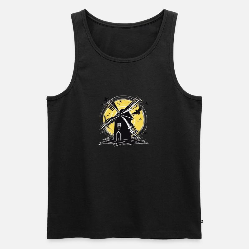 Dark Windmill - Männer Premium Bio Tank Top - Schwarz