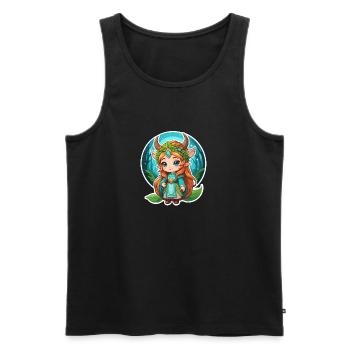 Druid Cute Illustration - Men's Premium Organic Tank Top - black - Front - AI Model Male 178 light (178cm)