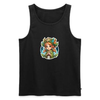 Druid Cute Illustration - Men's Premium Organic Tank Top - black - Front - AI Model Male 178 light (178cm)