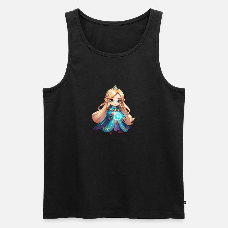 Zauberin Fanatsy Illustration - Männer Premium Bio Tank Top - Schwarz