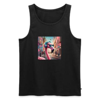 Flaming Musik - Männer Premium Bio Tank Top - Schwarz - Vorne - Michal (187cm)