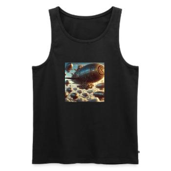luftschiff - Männer Premium Bio Tank Top - Schwarz - Vorne - Michal (187cm)