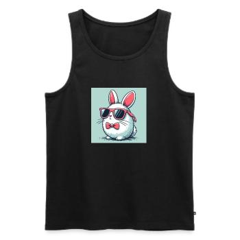 Cool easter bunny - Men's Premium Organic Tank Top - black - Front - Michal (187cm)