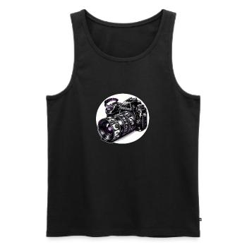 Photo camera digital analogue - Men's Premium Organic Tank Top - black - Front - AI Model Male 178 light (178cm)