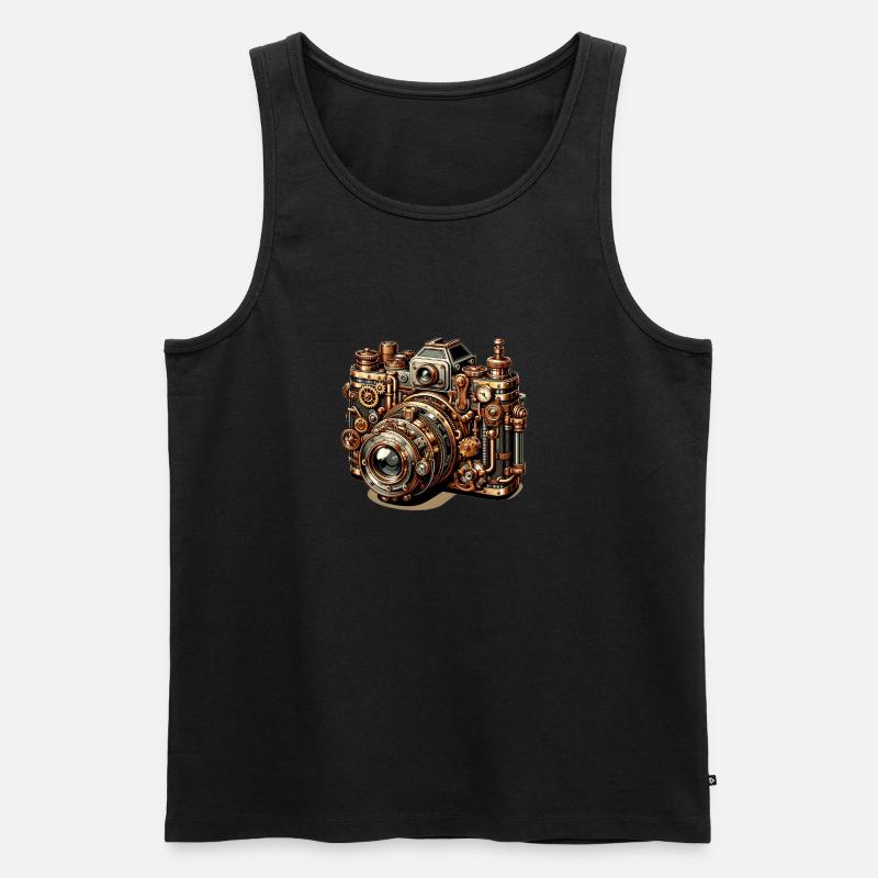 Steampunk Kamera 2 - Männer Premium Bio Tank Top - Schwarz