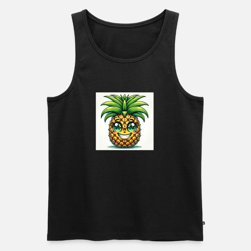 Ananas - Männer Premium Bio Tank Top - Schwarz