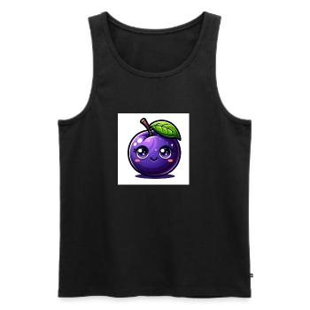 Plum purple - Men's Premium Organic Tank Top - black - Front - AI Model Male 178 light (178cm)
