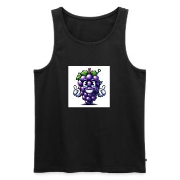 Grapes - Men's Premium Organic Tank Top - black - Front - AI Model Male 178 light (178cm)