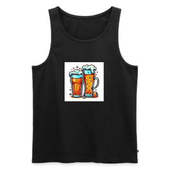 Beer glass - Men's Premium Organic Tank Top - black - Front - AI Model Male 178 light (178cm)