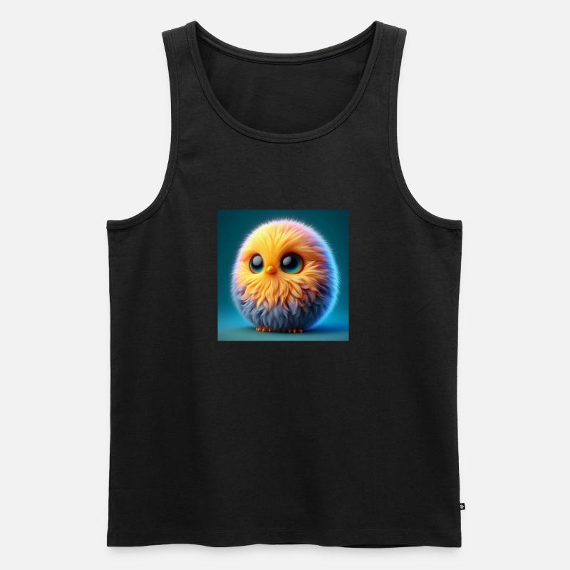 Küken Vogel in 3D Hyperrealismus - Männer Premium Bio Tank Top - Schwarz