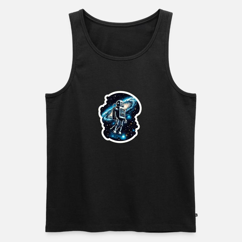 Weltraum-Androide - Männer Premium Bio Tank Top - Schwarz
