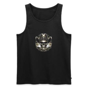 Dusk of the Desert Outlaw - Men's Premium Organic Tank Top - black - Front - AI Model Male 178 light (178cm)