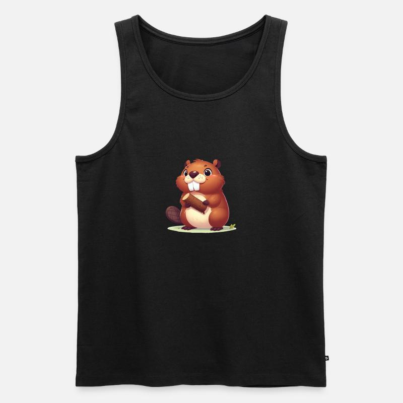 Süßer Biber - Männer Premium Bio Tank Top - Schwarz
