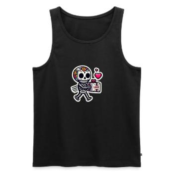 Floraler Liebesbote - Männer Premium Bio Tank Top - Schwarz - Vorne - Michal (187cm)