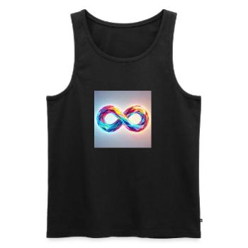 Infinity, prism rainbow - Men's Premium Organic Tank Top - black - Front - Michal (187cm)