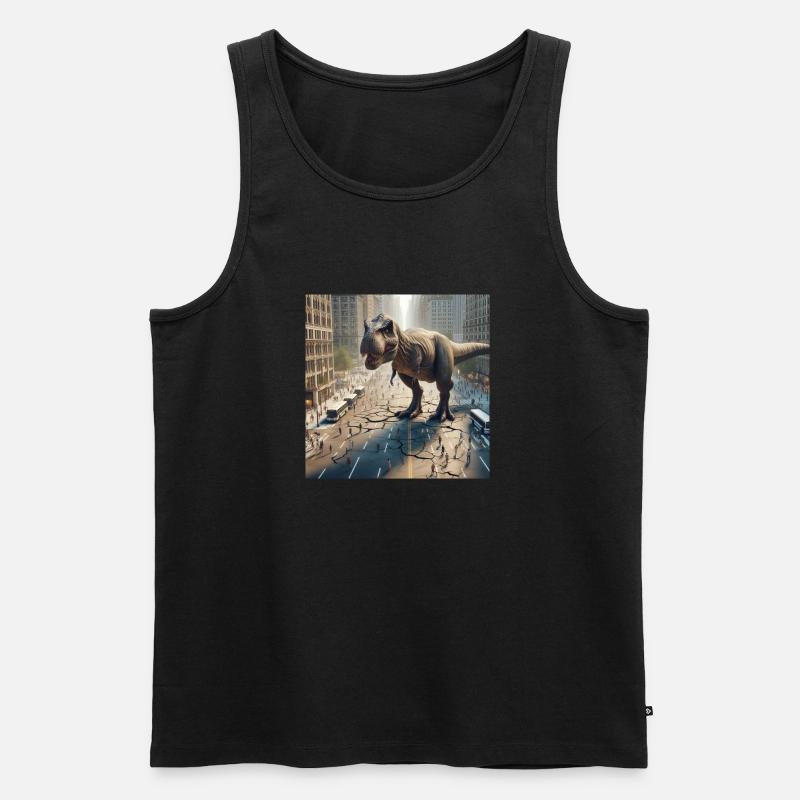 T-Rex - Männer Premium Bio Tank Top - Schwarz