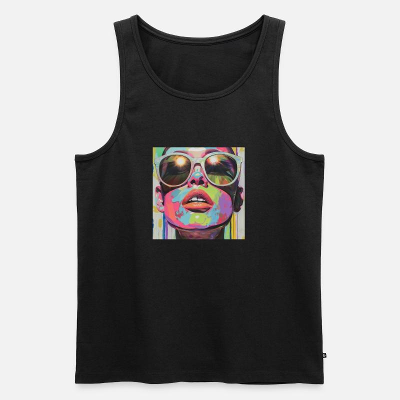 Psychedelic Shades - Männer Premium Bio Tank Top - Schwarz