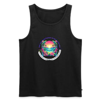 Urlaub ohne WLAN - Männer Premium Bio Tank Top - Schwarz - Vorne - Michal (187cm)