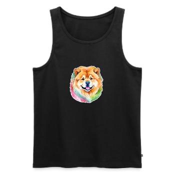 Chow Chow Wasserfarben - Männer Premium Bio Tank Top - Schwarz - Vorne - Michal (187cm)