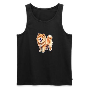 Chow Chow Aquarelles - Débardeur bio Premium Homme - noir - Devant - Michal (187cm)
