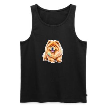 Chow Chow Wasserfarben - Männer Premium Bio Tank Top - Schwarz - Vorne - Michal (187cm)