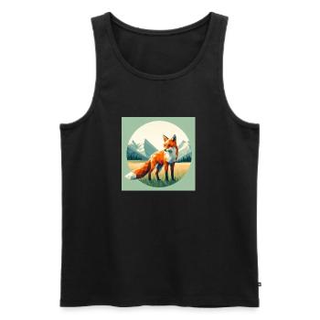 Fuchs - Männer Premium Bio Tank Top - Schwarz - Vorne - Michal (187cm)