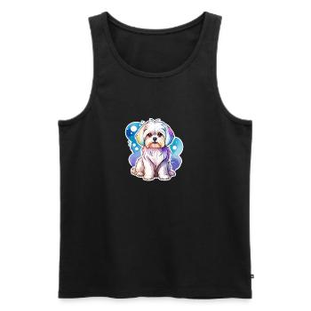 Malteser Wasserfarben - Männer Premium Bio Tank Top - Schwarz - Vorne - AI Model Male 178 light (178cm)