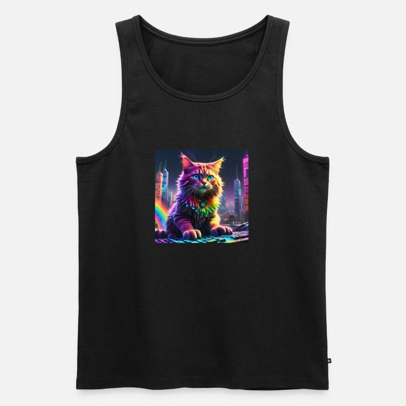 Katze - Männer Premium Bio Tank Top - Schwarz
