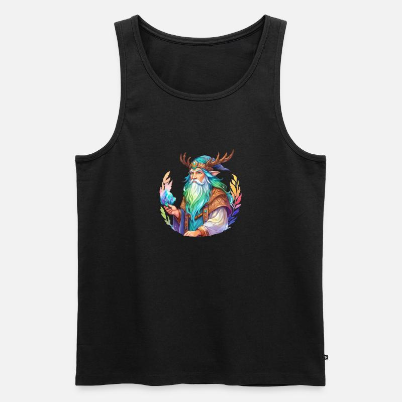 Druide Wasserfarben - Männer Premium Bio Tank Top - Schwarz