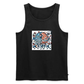 DreamTeam - Männer Premium Bio Tank Top - Schwarz - Vorne - Michal (187cm)