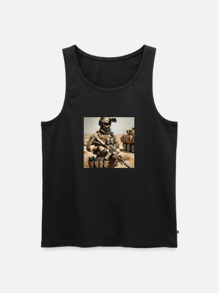 Soldat - Männer Premium Bio Tank Top - Schwarz